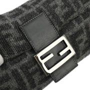 Fendi Gray Wool Zucca Baguette Handbag