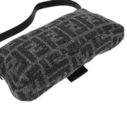 Fendi Gray Wool Zucca Baguette Handbag