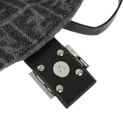 Fendi Gray Wool Zucca Baguette Handbag