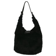 Fendi Black Fur Hobo Handbag