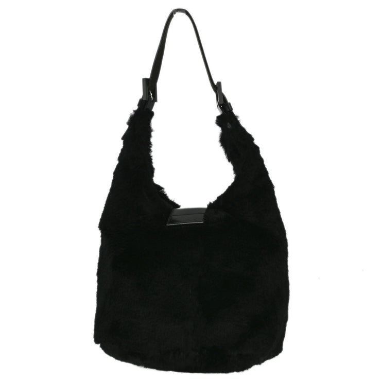 Fendi Black Fur Hobo Handbag