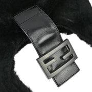 Fendi Black Fur Hobo Handbag