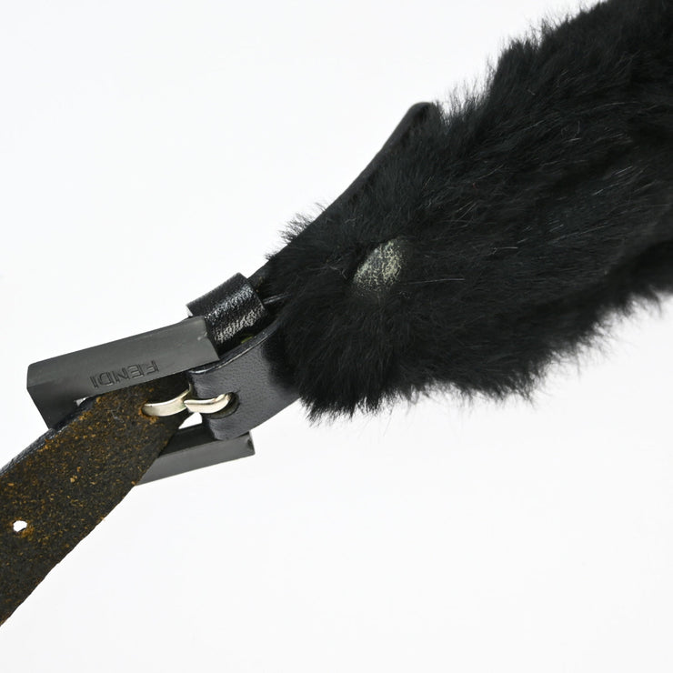 Fendi Black Fur Hobo Handbag