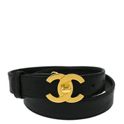 Chanel Black Caviar Turnlock Belt #70/28 Small Good