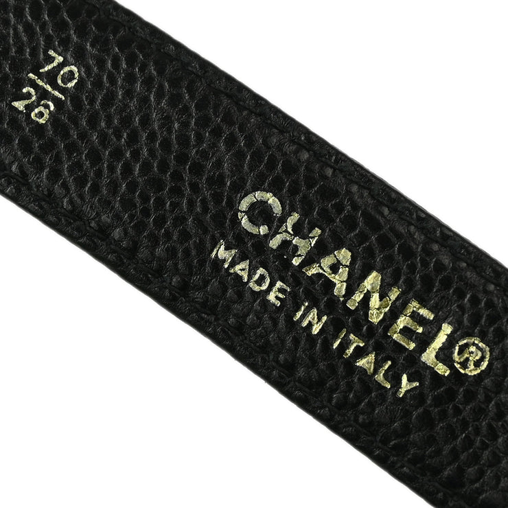 Chanel Black Caviar Turnlock Belt #70/28 Small Good