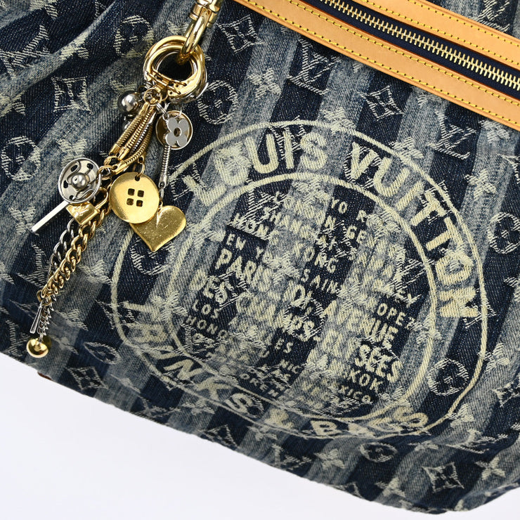 Louis Vuitton 2006 Blue Monogram Denim Cabas Raye GM 2way Tote M95336