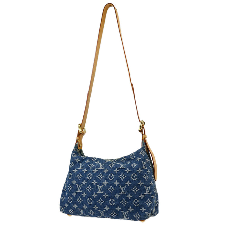 Louis Vuitton 2005 Blue Monogram Denim Baggy PM Shoulder Bag M95049