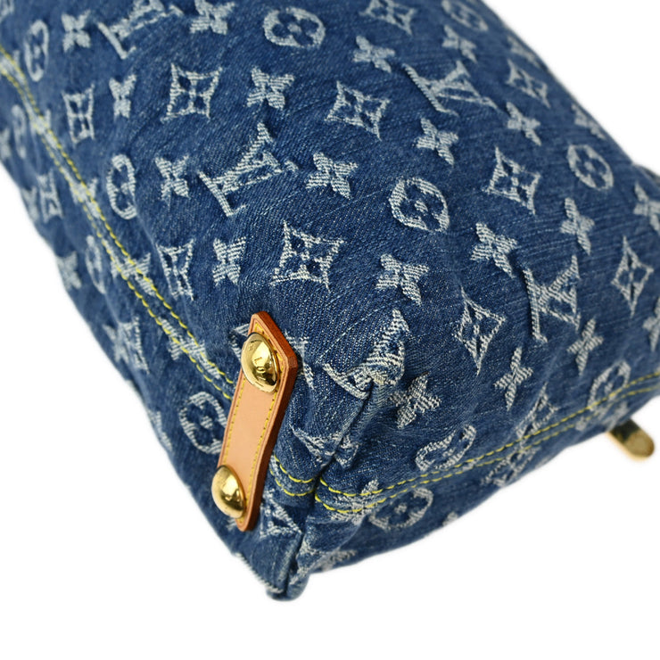 Louis Vuitton 2005 Blue Monogram Denim Baggy PM Shoulder Bag M95049