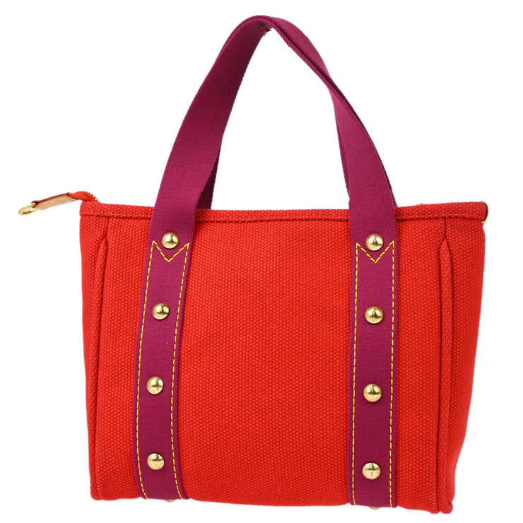 Louis Vuitton 2005 Red Purple Antigua Cabas PM Tote Bag M40037