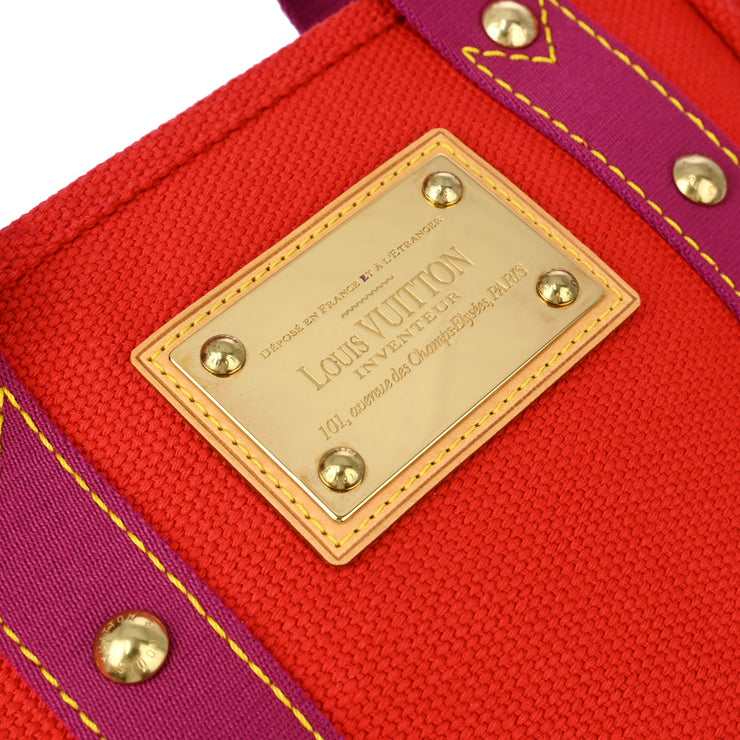 Louis Vuitton 2005 Red Purple Antigua Cabas PM Tote Bag M40037