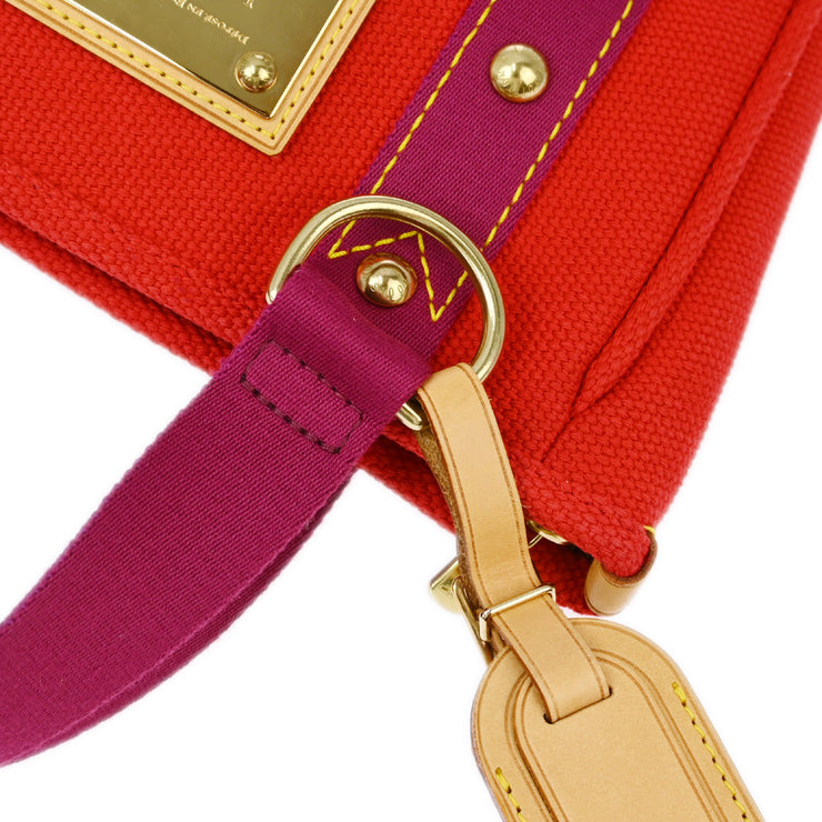 Louis Vuitton 2005 Red Purple Antigua Cabas PM Tote Bag M40037