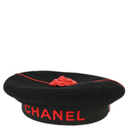 Chanel Black Hat Beret #57 Small Good