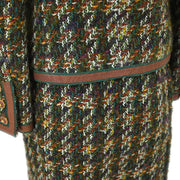 Chanel 1991 Setup Suit Jacket Skirt Green #40