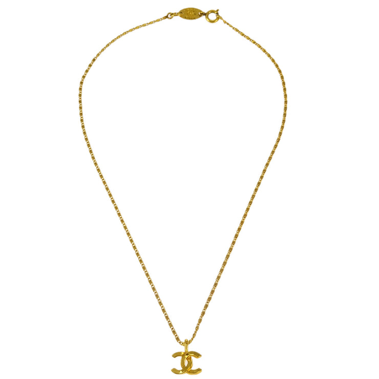 Chanel Gold Mini CC Chain Pendant Necklace 1982