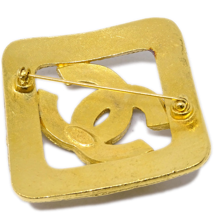 Chanel Rhombus Brooch Pin Gold 94A