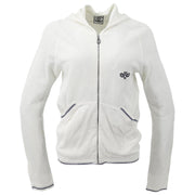 Chanel 2005 Sport Line Hoodie Zip Up Top White #42