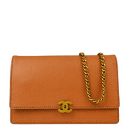 Chanel Brown Caviar WOC Chain Shoulder Wallet Bag