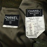 Chanel 1994 Setup Suit Jacket Skirt Green #40