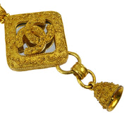 Chanel 1994 Bell Mirror Chain Pendant Necklace Gold 94A