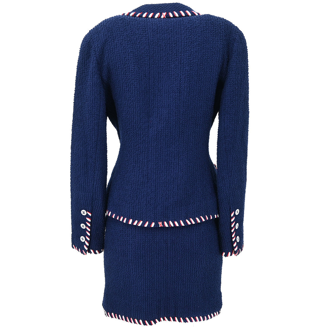 かわいい新作 Chanel 1994 Setup Suit Jacket Skirt Navy #38 – AMORE Vintage ワンピース
