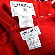 Chanel 2004 Setup Suit Jacket Skirt Red #38