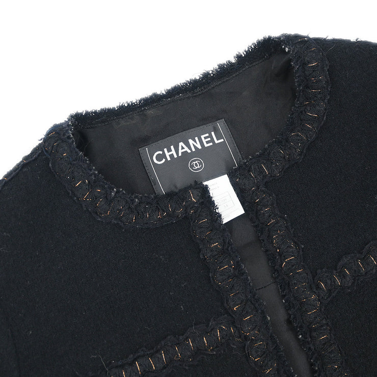 Chanel 2007 Collarless Jacket Black #34