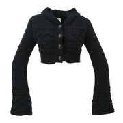 Chanel 2007 Sport Line Hooded Cardigan Black #34