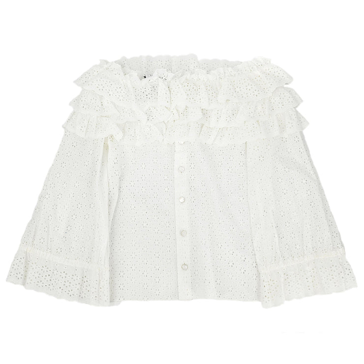 Chanel 2001 Lace Blouse White #36