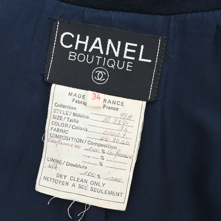 Chanel 1993 Single Breasted Jacket Navy #34