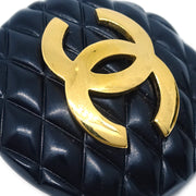 Chanel Black Button Earrings Clip-On