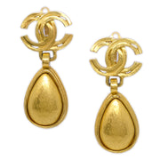 Chanel Dangle Earrings Gold Clip-On 97A