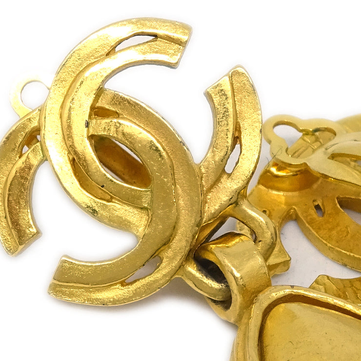 Chanel Dangle Earrings Gold Clip-On 97A