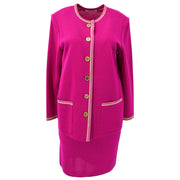 Yves Saint Laurent Setup Suit Jacket Skirt Pink #M #9