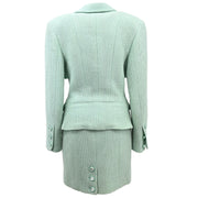 Chanel Setup Suit Jacket Skirt Light Blue