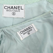 Chanel Setup Suit Jacket Skirt Light Blue