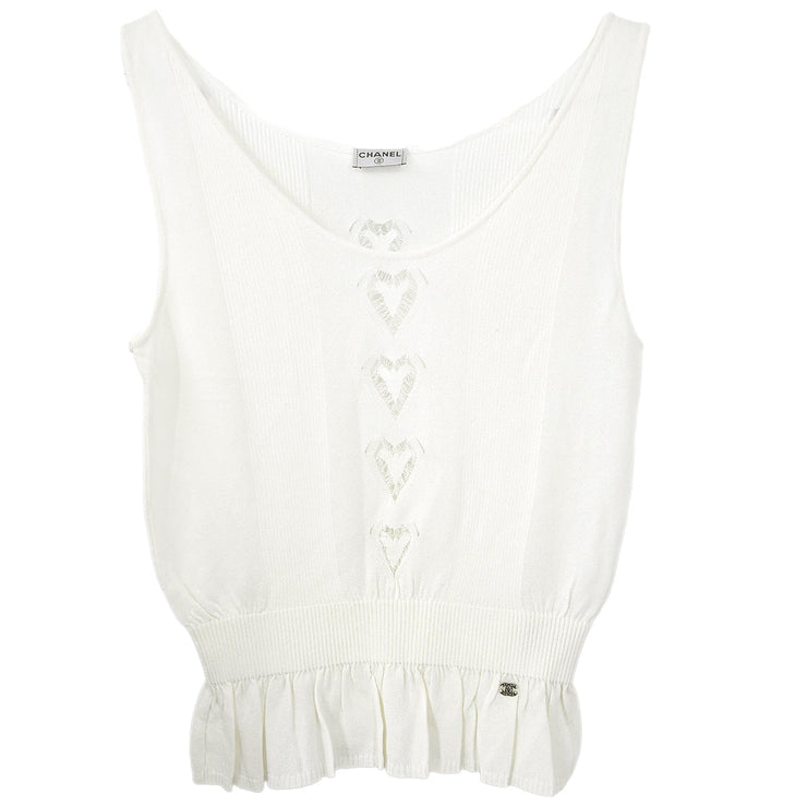 Chanel 2006 Ensemble Cardigan Sleeveless Top White #36 #34