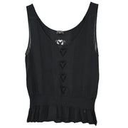 Chanel 2006 Ensemble Cardigan Sleeveless Top Black #38