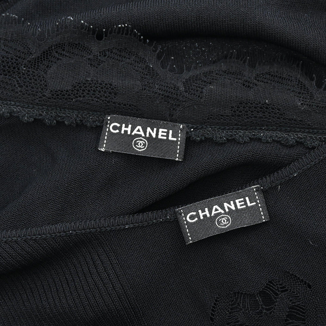 CHANEL - シャネル アンサンブル Chanel 2006 Ensemble Cardigan Sleeveless Top Black #38