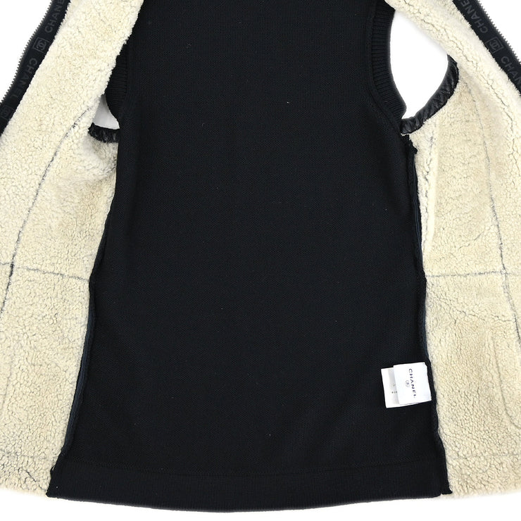 Chanel 2008 Sleeveless Hooded Vest Jacket Black #38