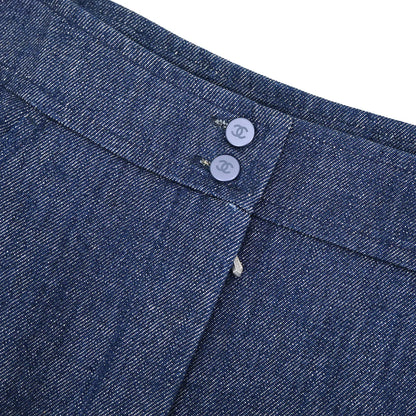 Chanel 1999 Denim Skirt Indigo #44