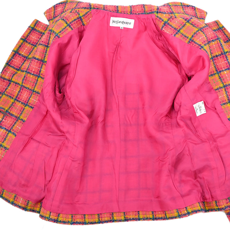 Yves Saint Laurent Setup Suit Jacket Skirt Pink #36