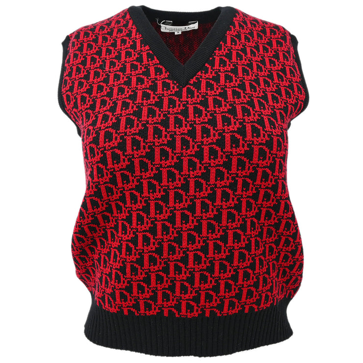 Christian Dior Sleeveless Vest Sweater Top Red #M