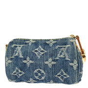 Louis Vuitton 2006 Blue Monogram Denim Trousse Speedy PM Pouch M95082