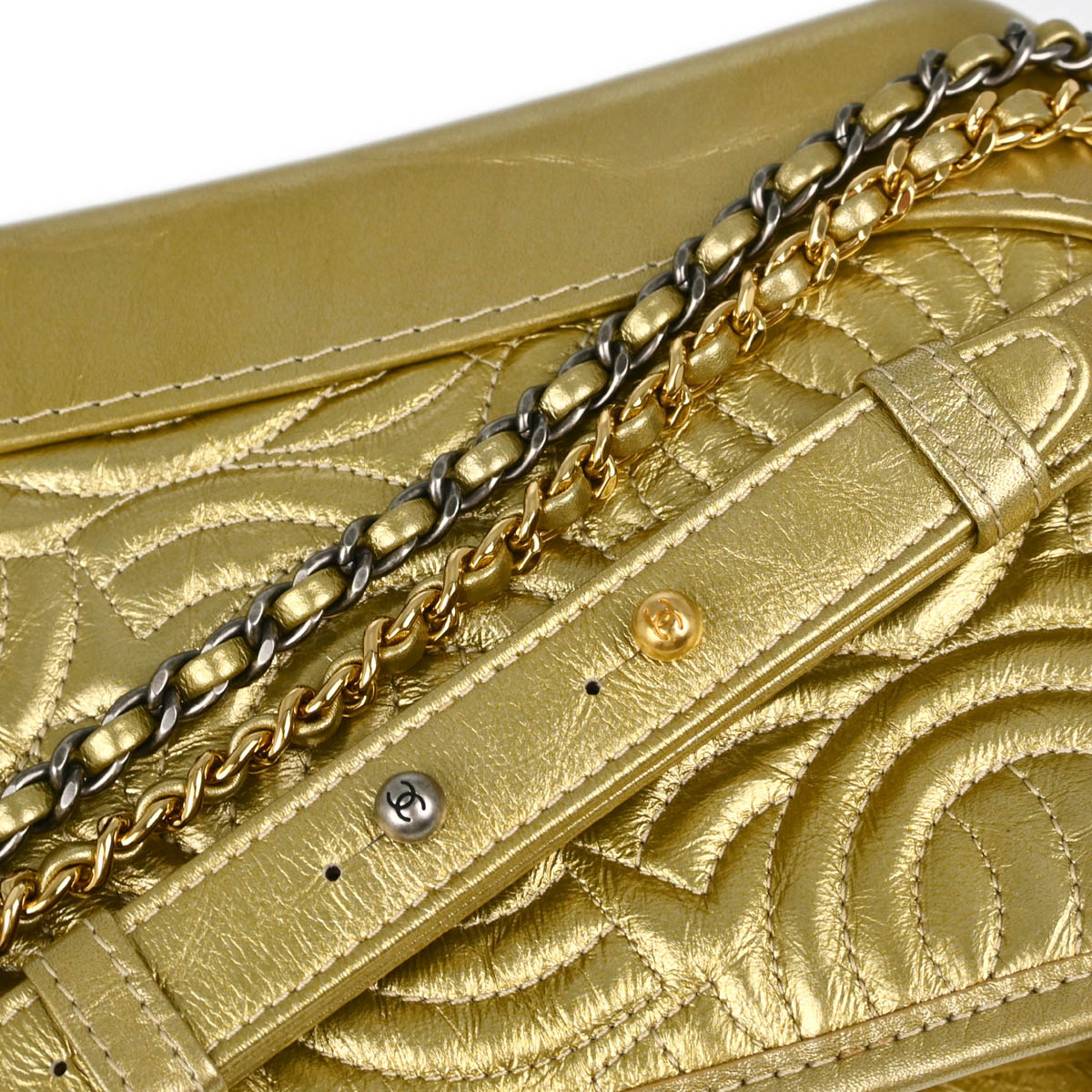 Chanel 2019 Gold Calfskin Small Gabrielle Shoulder Bag