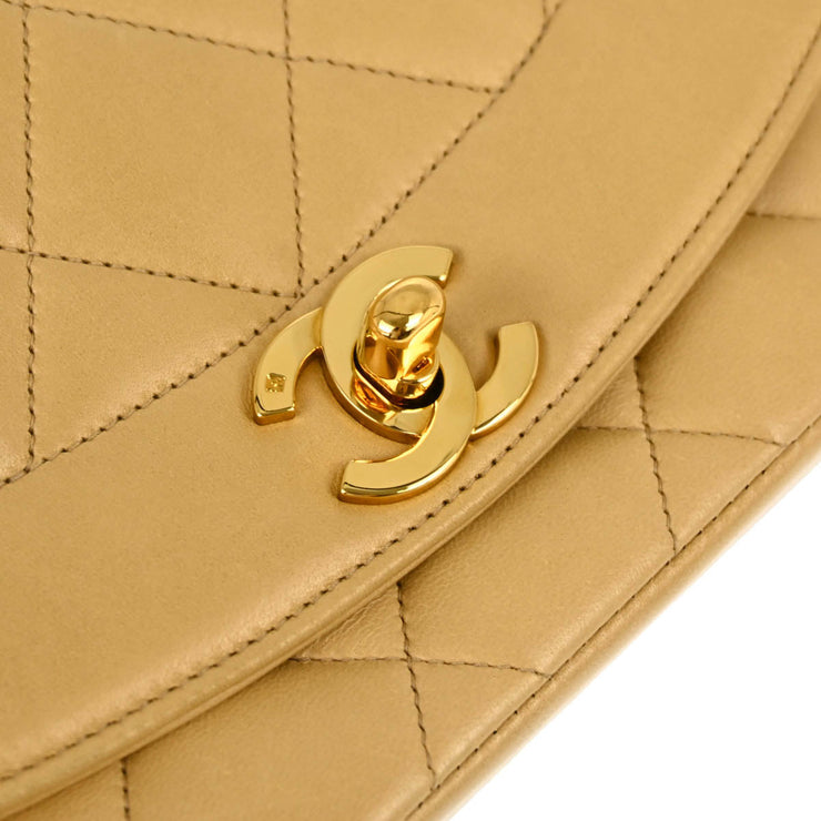 Chanel Beige Lambskin Small Diana Shoulder Bag