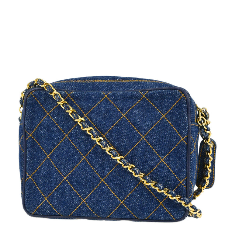 Chanel * 1994-1996 Blue Denim Lambskin Camera Bag Mini