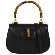 Gucci Black Bamboo 2way Shoulder Handbag