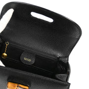 Gucci Black Bamboo 2way Shoulder Handbag