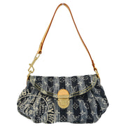 Louis Vuitton 2006 Blue Monogram Denim Mini Pleaty Raye Handbag M95333