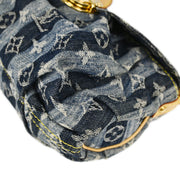 Louis Vuitton 2006 Blue Monogram Denim Mini Pleaty Raye Handbag M95333